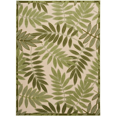 6' x 9' Ivory Green Outdoor Rug