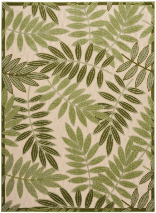 Aloha 6' X 9' Ivory Green Outdoor Rug