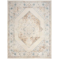 7'10" X 10' Ivory Blue Rectangle Rug