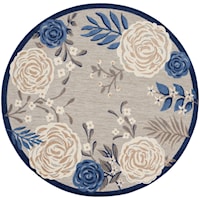 7’10” Blue Grey Round Rug