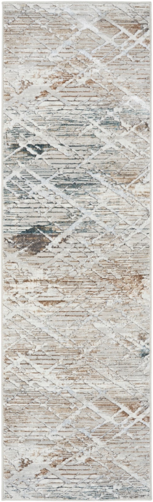 Glitz 2'3" X 7'6" Grey Multicolor Modern Indoor Rug