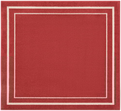5' Brick/Ivory Square Rug