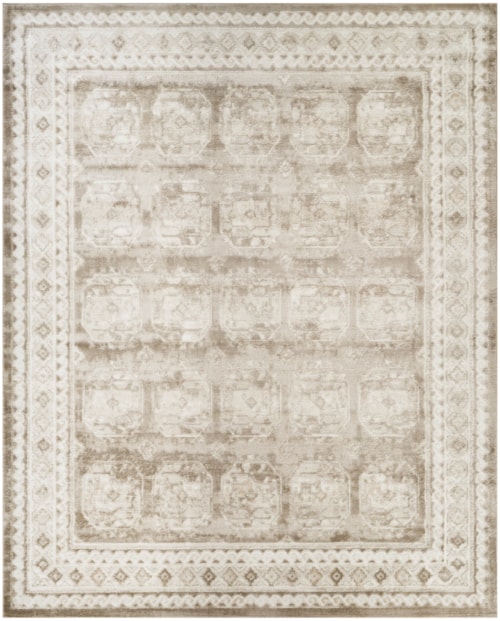 7'10" X 9'10" Ivory Taupe Rectangle Rug