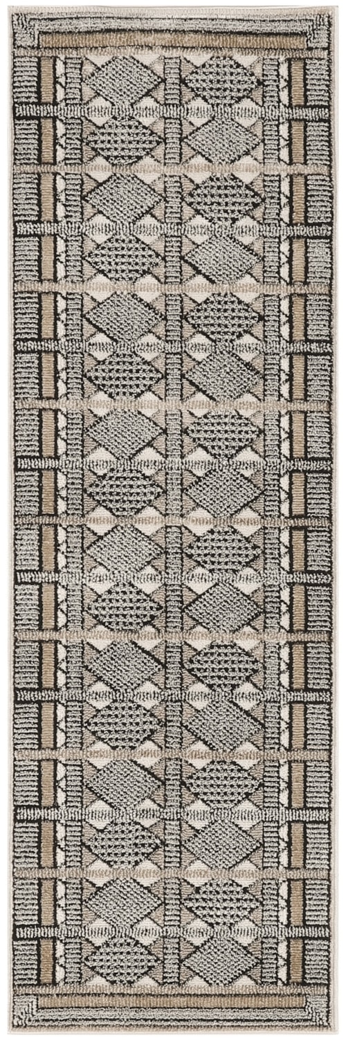 2' X 6' Ivory Multicolor Runner Rug