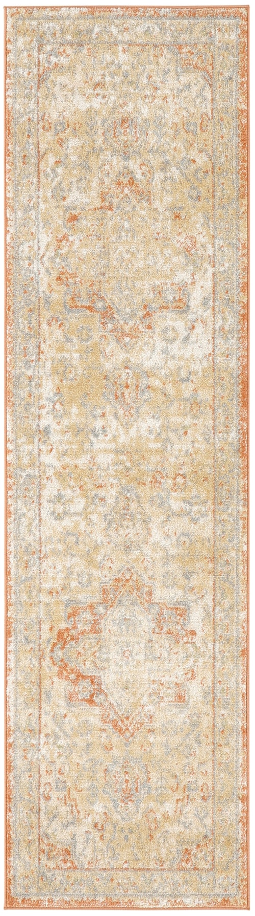 2'2" X 10' Beige Rust Runner Rug