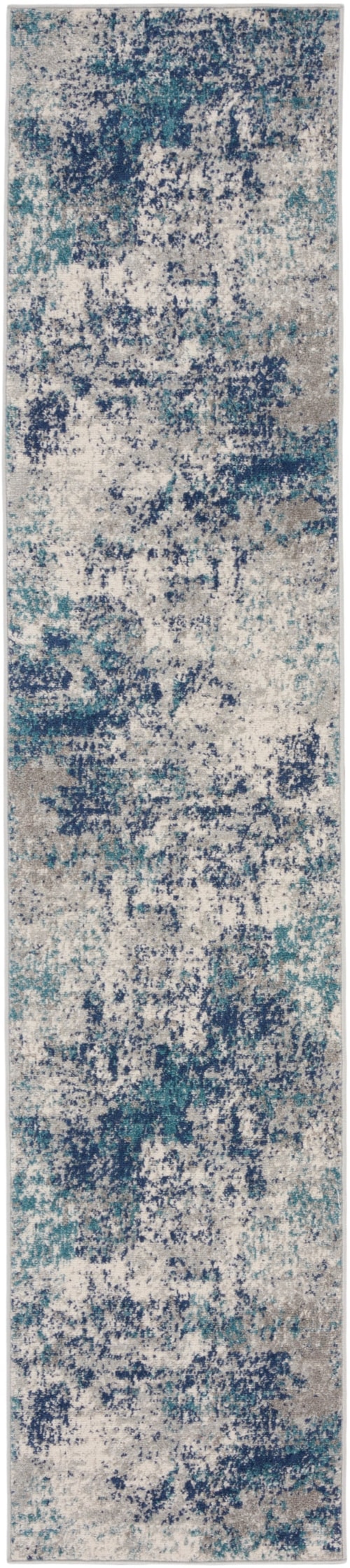 2'2" x 10' Ivory Teal Rug