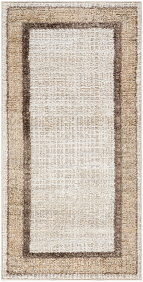 2' X 4' Ivory Brown Rectangle Rug