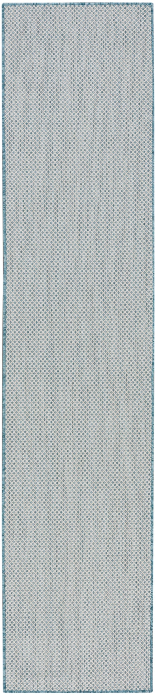 2'2" x 8' Ivory/Aqua Runner Rug
