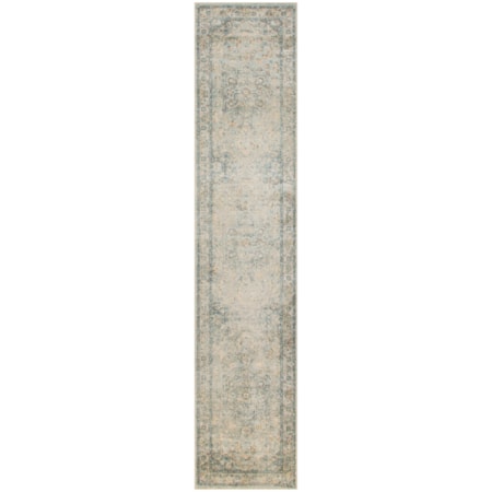 2'2" x 10' Light Blue Vintage Rug