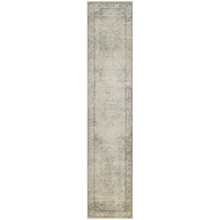 2'2" x 10' Light Blue Vintage Rug