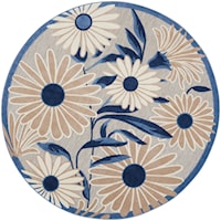 7’10” Blue Grey Round Rug