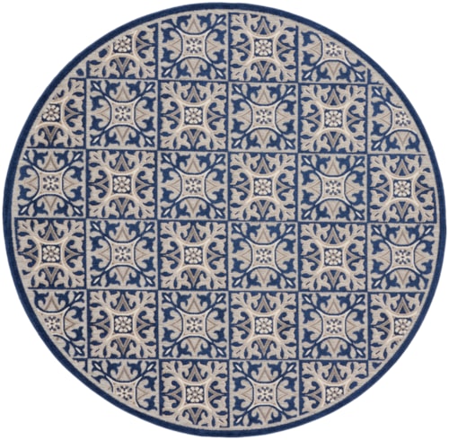 7’10” Blue Round Rug