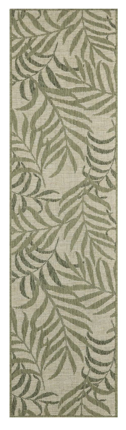 2' X 6' Ivory Green Runner Rug