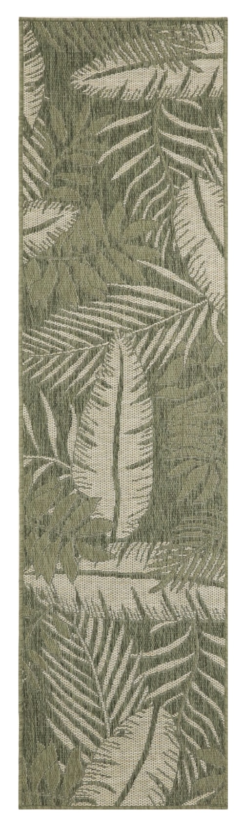 2' X 8' Green Ivory Runner Rug