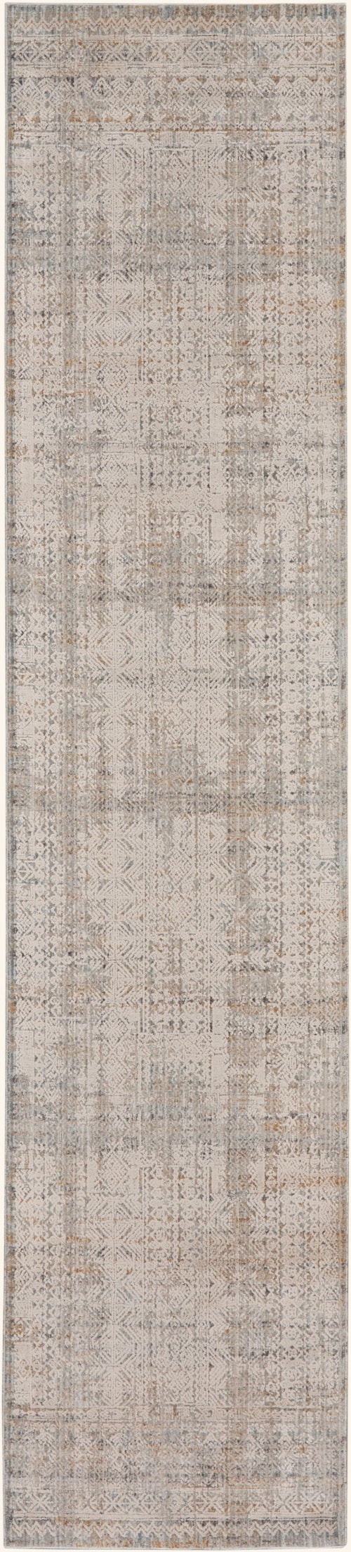 2'3" x 12' Ivory Multicolor Runner Rug