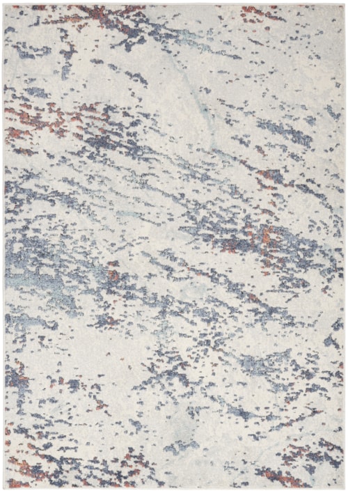 5'3" X 7' Ivory Blue Rectangle Rug
