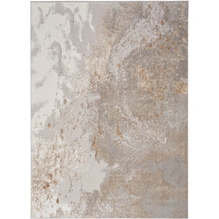 7'10" x 9'10" Grey Gold Modern Rug