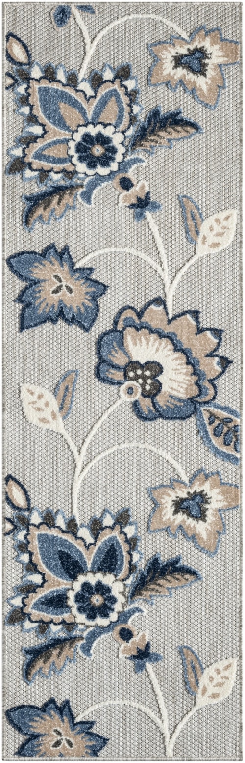 2' X 6' Blue Grey Runner Rug