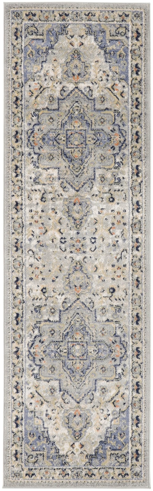 2'2" X 7'6" Blue Runner Rug