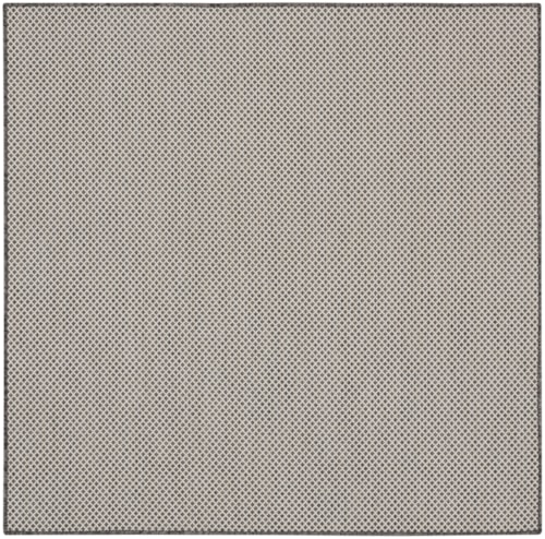 4' Ivory/Charcoal Square Rug