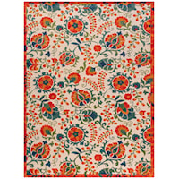 Aloha 9' X 12' Red Multicolor Farmhouse Rug