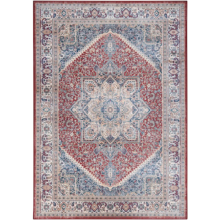 6' x 9' Red Blue Rectangle Rug