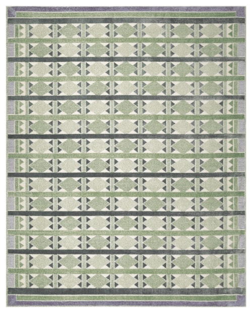 8' X 10' Green Blue Rectangle Rug