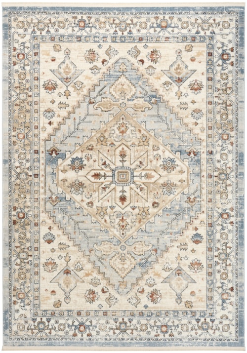 4' X 6' Blue Taupe Rectangle Rug