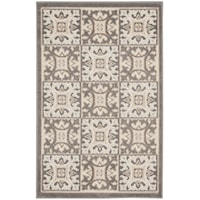 2'8" x 4' Ivory Grey Rectangle Rug