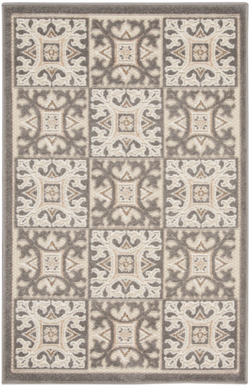 2'8" x 4' Ivory Grey Rectangle Rug