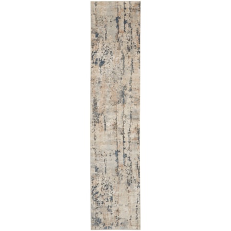 2'2" x 6' Beige Grey Modern Rug