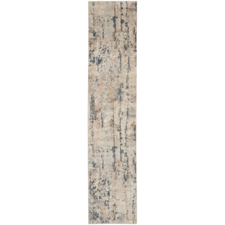 2'2" x 6' Beige Grey Modern Rug