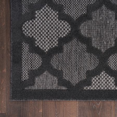 9&apos; x Square Charcoal Black Modern Rug