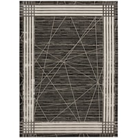 7'10" x 9'10" Charcoal Silver Rectangle Rug