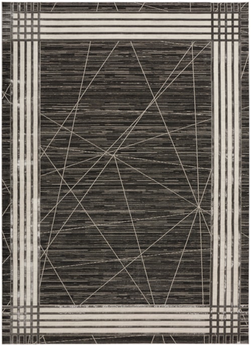 7'10" x 9'10" Charcoal Silver Rectangle Rug