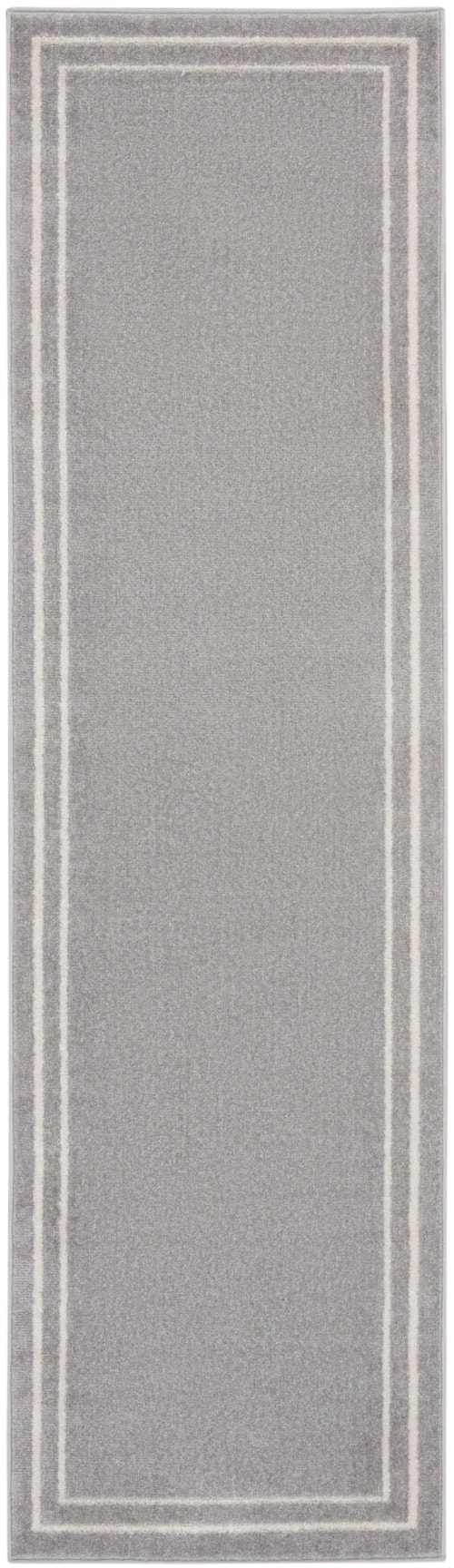2' x 6' Grey/Ivory Runner Rug