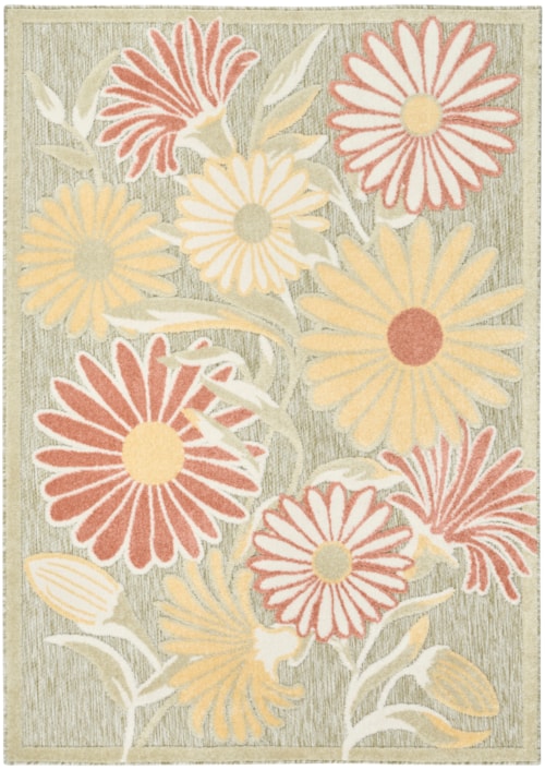 3'6" X 5'6" Sage Rose Rectangle Rug
