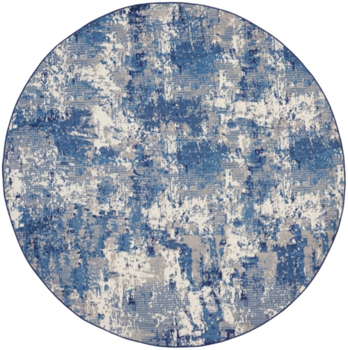 8' Round Navy Blue Round Rug