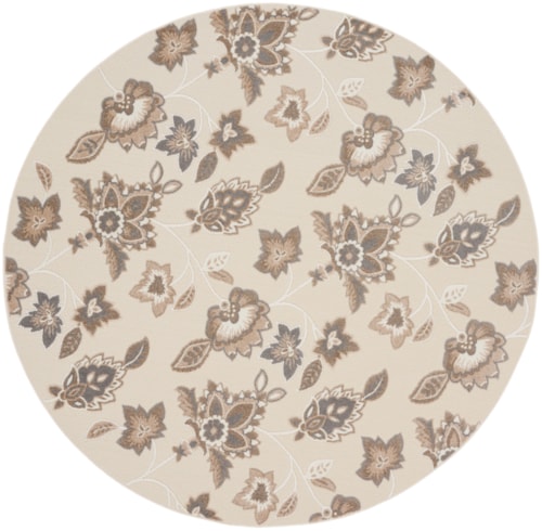 7’10” Beige Round Rug