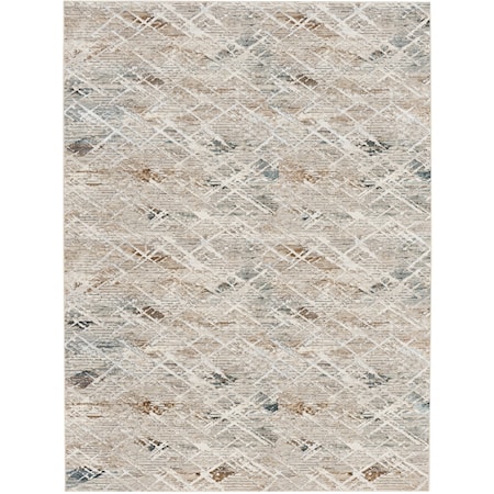 9' x 12' Grey Multicolor Modern Rug