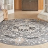 Nourison Elation 5'3" x Round Grey Transitional Rug