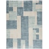 Nourison Astra Machine Washable 7'10" x 10' Blue Ivory Modern Rug