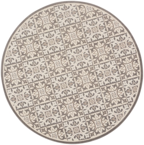 7’10” Ivory Grey Round Rug