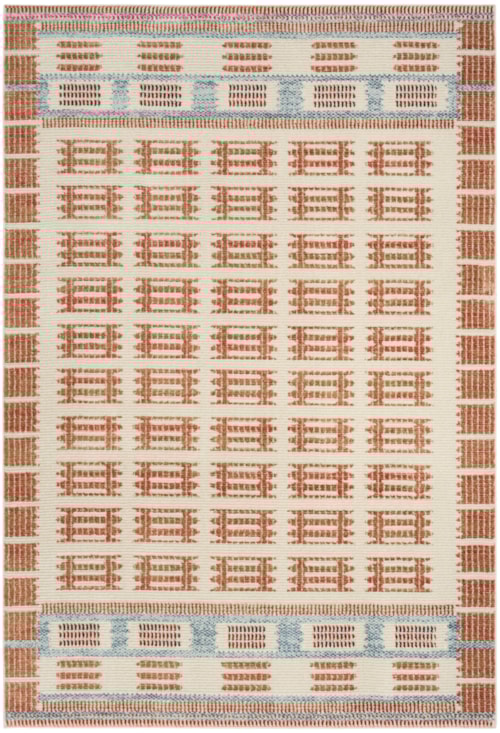 5' X 7' Ivory Rust Rectangle Rug