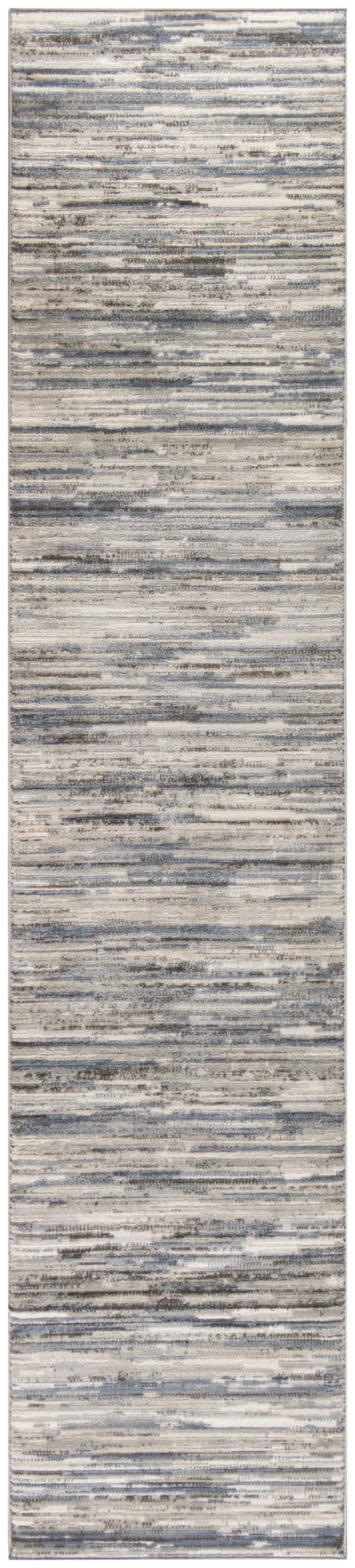 2'2" x 7'6 Ivory Grey Blue Runner Rug