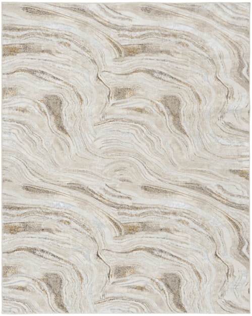 9' X 12' Grey Gold Rectangle Rug