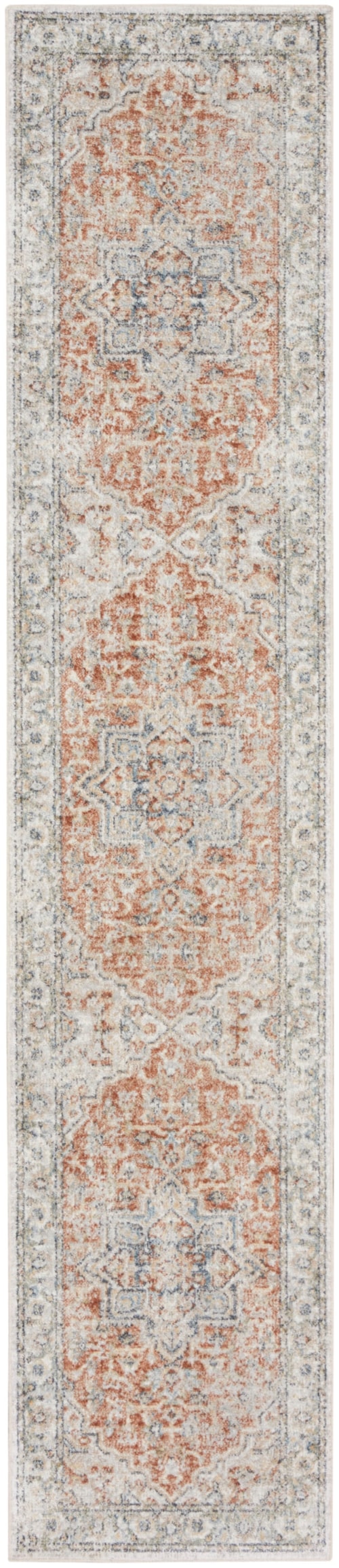 2'2" x 12' Gold/Multicolor Runner Rug