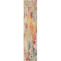 2'2" x 10' Ivory/Multicolor Runner Rug