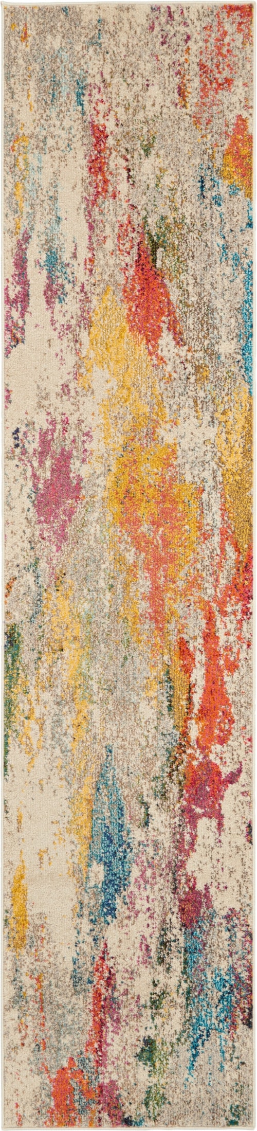 2'2" x 10' Ivory/Multicolor Runner Rug