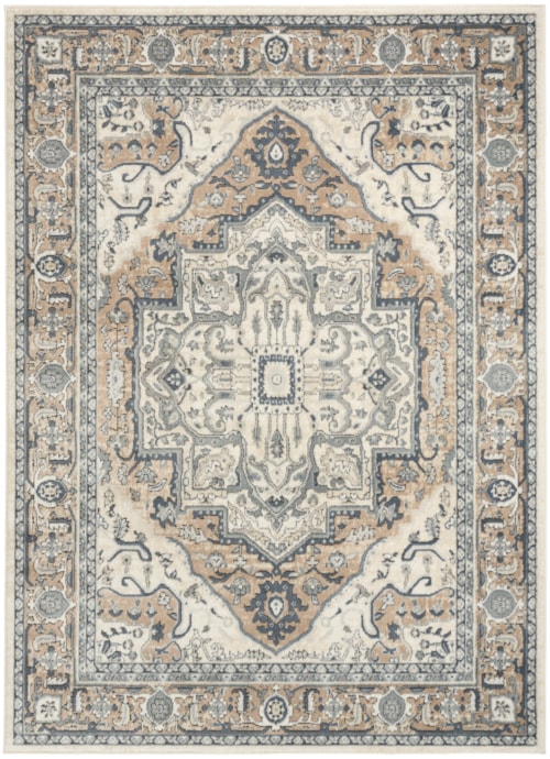 5'3" X 7'3" Ivory Taupe Rectangle Rug